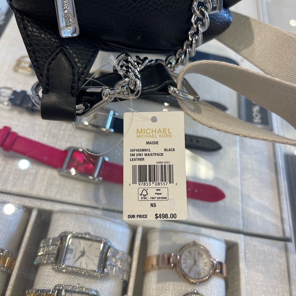Michael Kors Maisie 2 In 1 Small Leather Waist pack Fanny pack Bag (Black) MK - Picture 14 of 16
